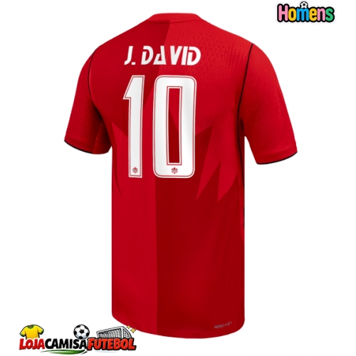Camisa de Futebol Canadá Jonathan David #10 Equipamento Principal Mundo 2026 Manga Curta